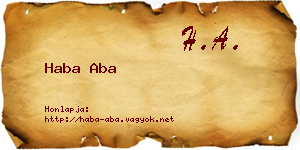 Haba Aba névjegykártya